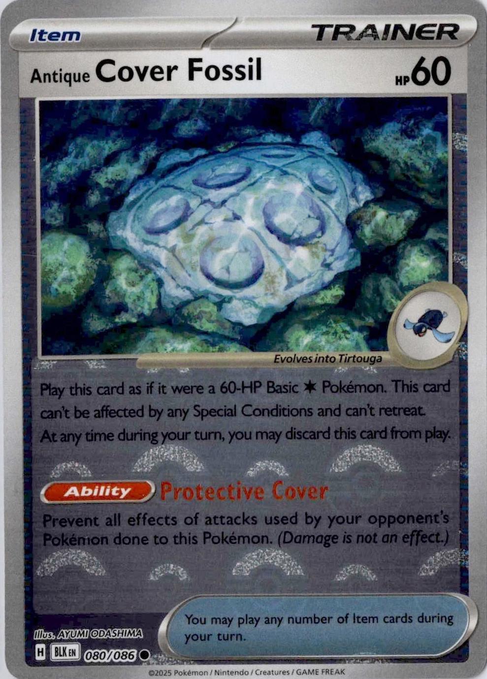 Black Bolt Antique Cover Fossil [Poke-Ball] Pokémon card